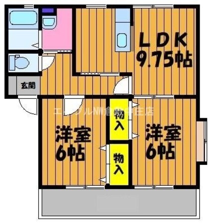 サンビレッジ早島Bの物件間取画像